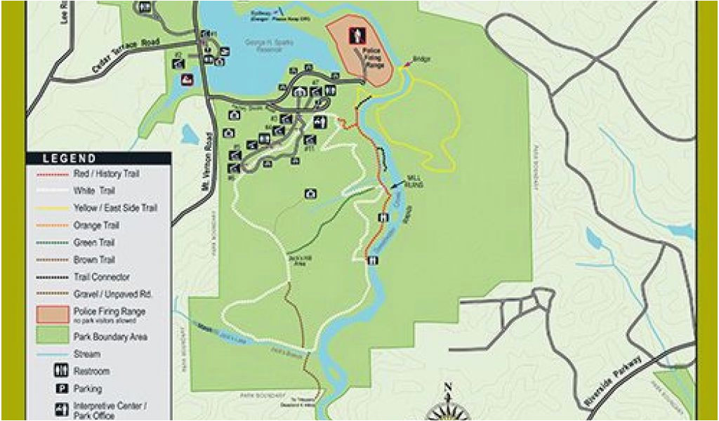 show me the map of georgia trails at sweetwater creek state park