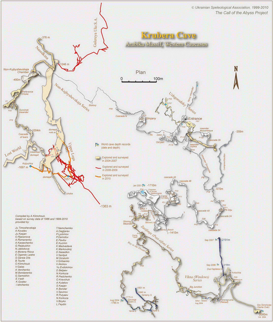 caves in colorado map a map of krubera cave the deepest cave on