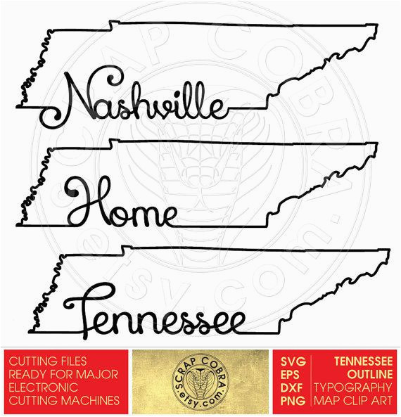 tennessee map outline typography clipart svg eps by scrapcobra
