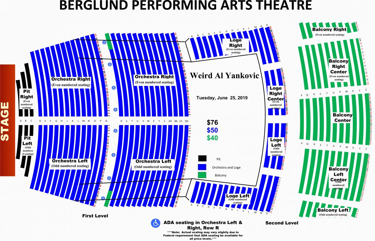 Tennessee theatre Seating Map Seating Charts the Berglund Center Va