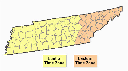time zones map tennessee
