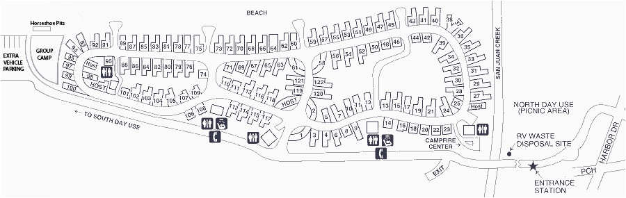 doheny state beach campground map dana point ca campsites 37