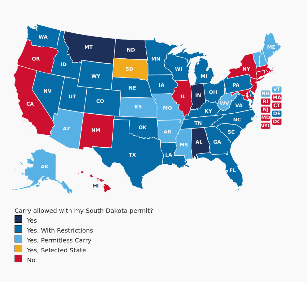 colorado concealed carry reciprocity map south dakota concealed