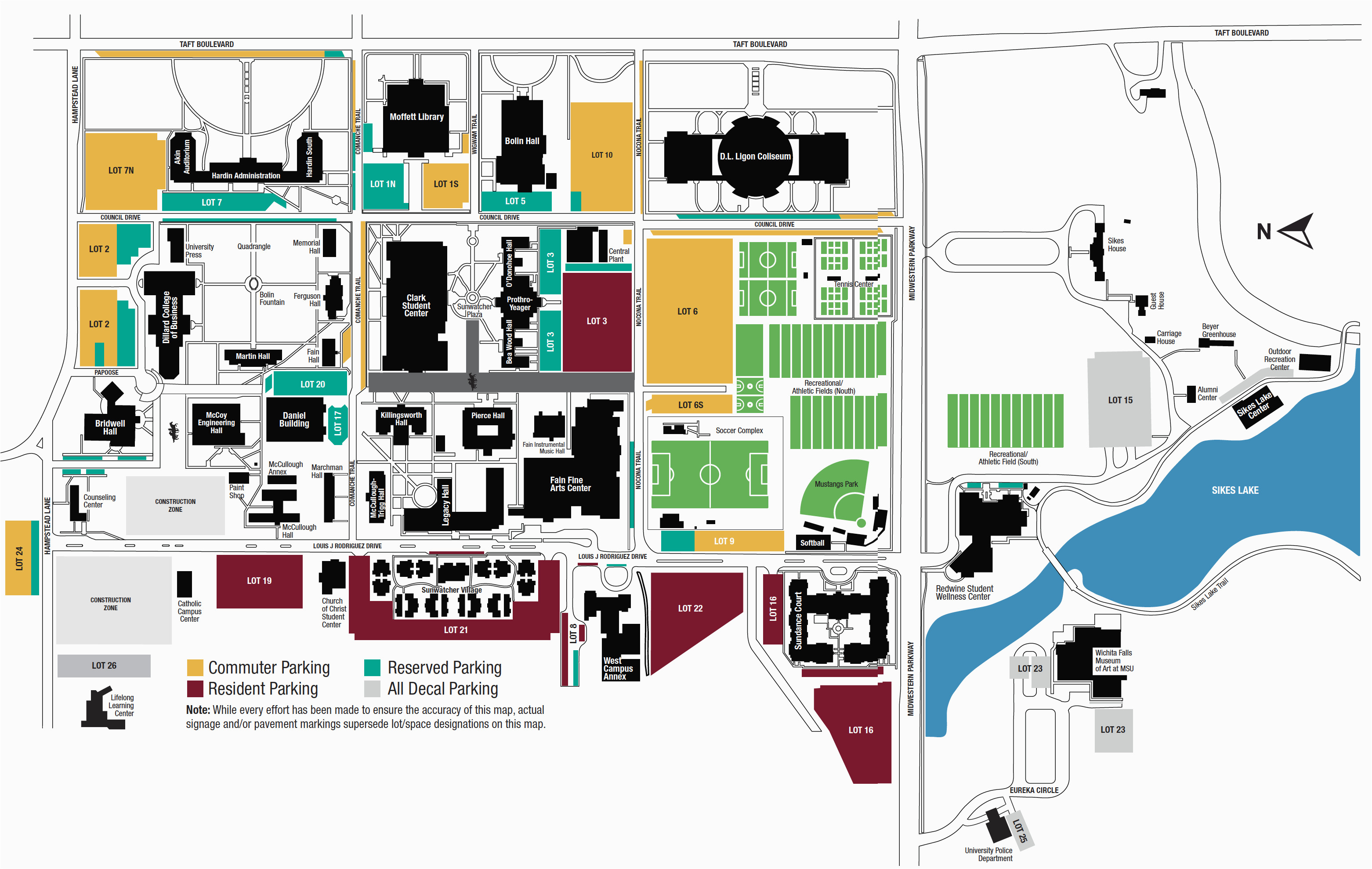 Midwestern state university map