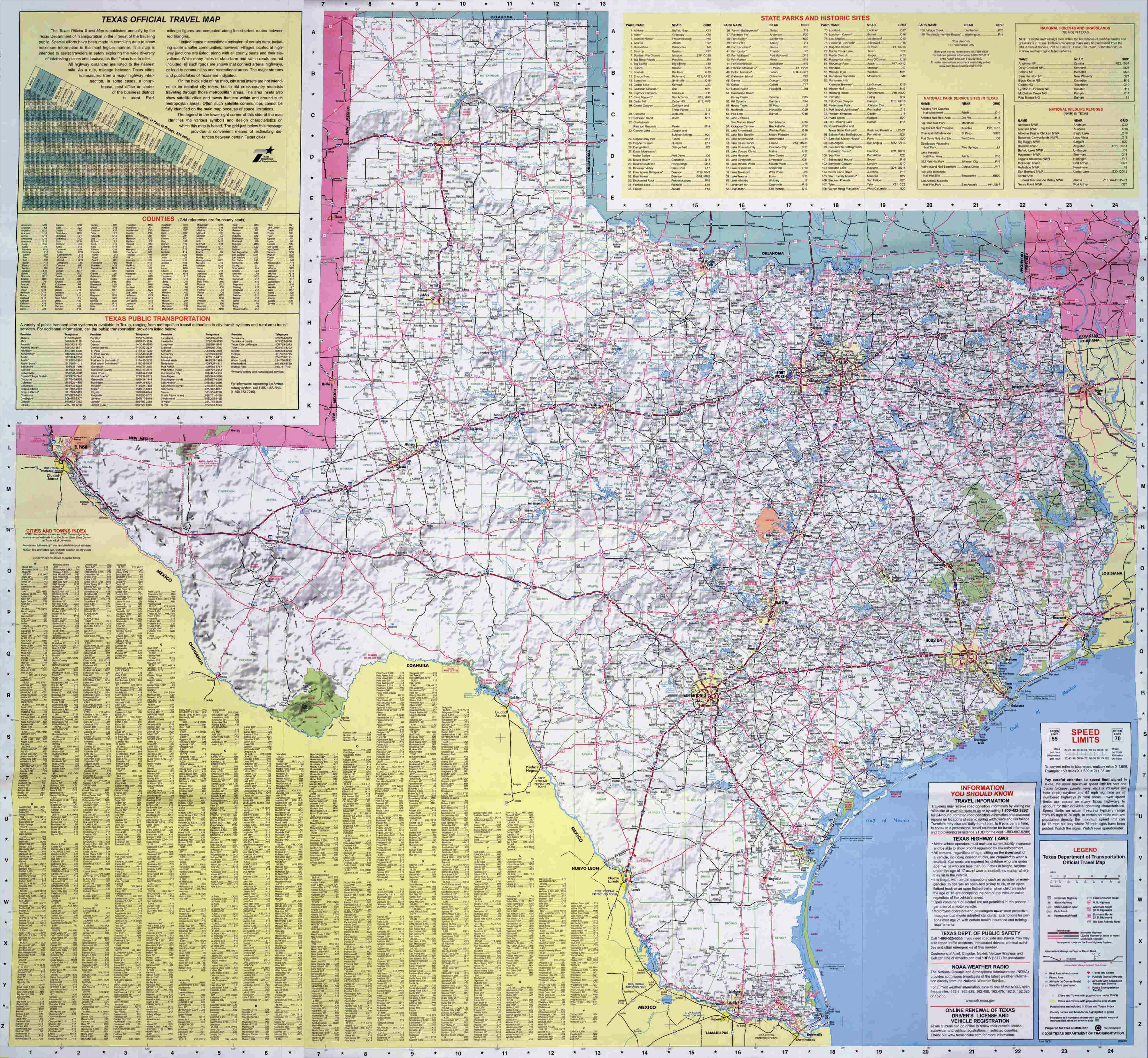 texas road maps online and travel information download free texas