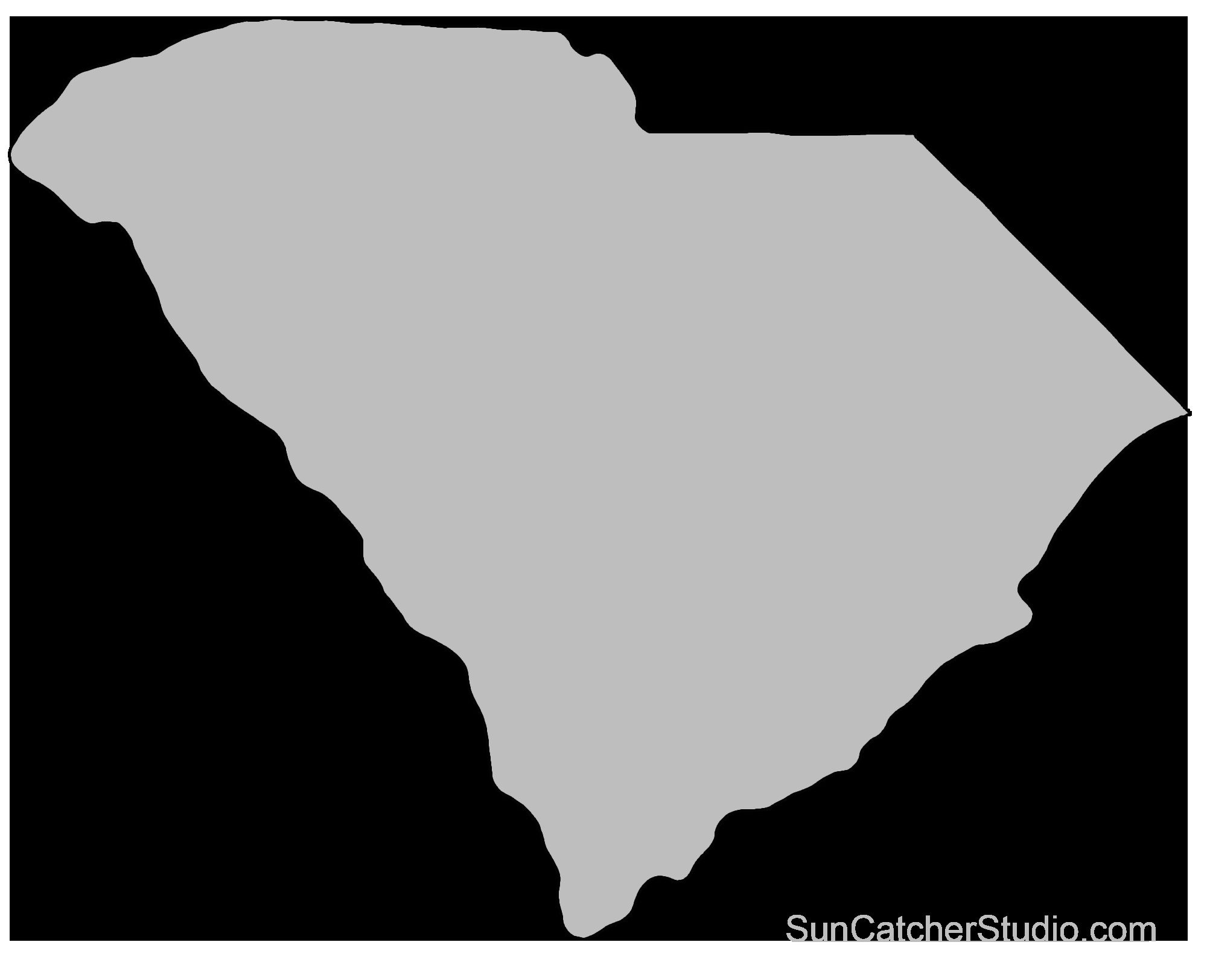 south carolina map outline printable state shape stencil