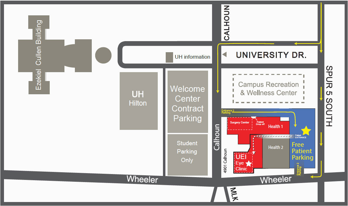 directions to the uei university of houston college of optometry