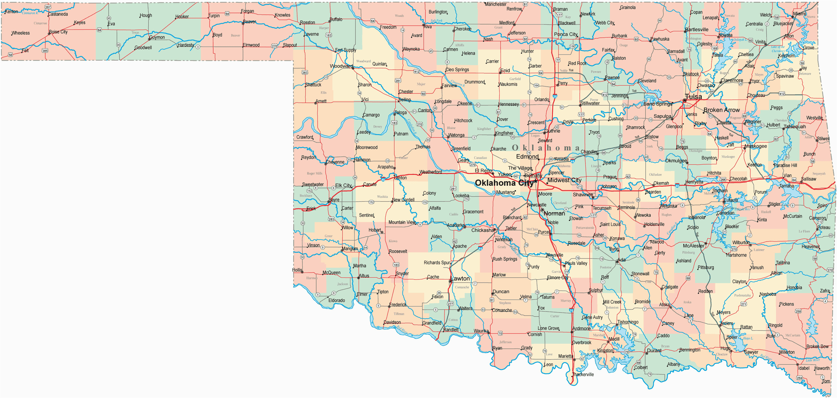 road map of oklahoma and texas business ideas 2013