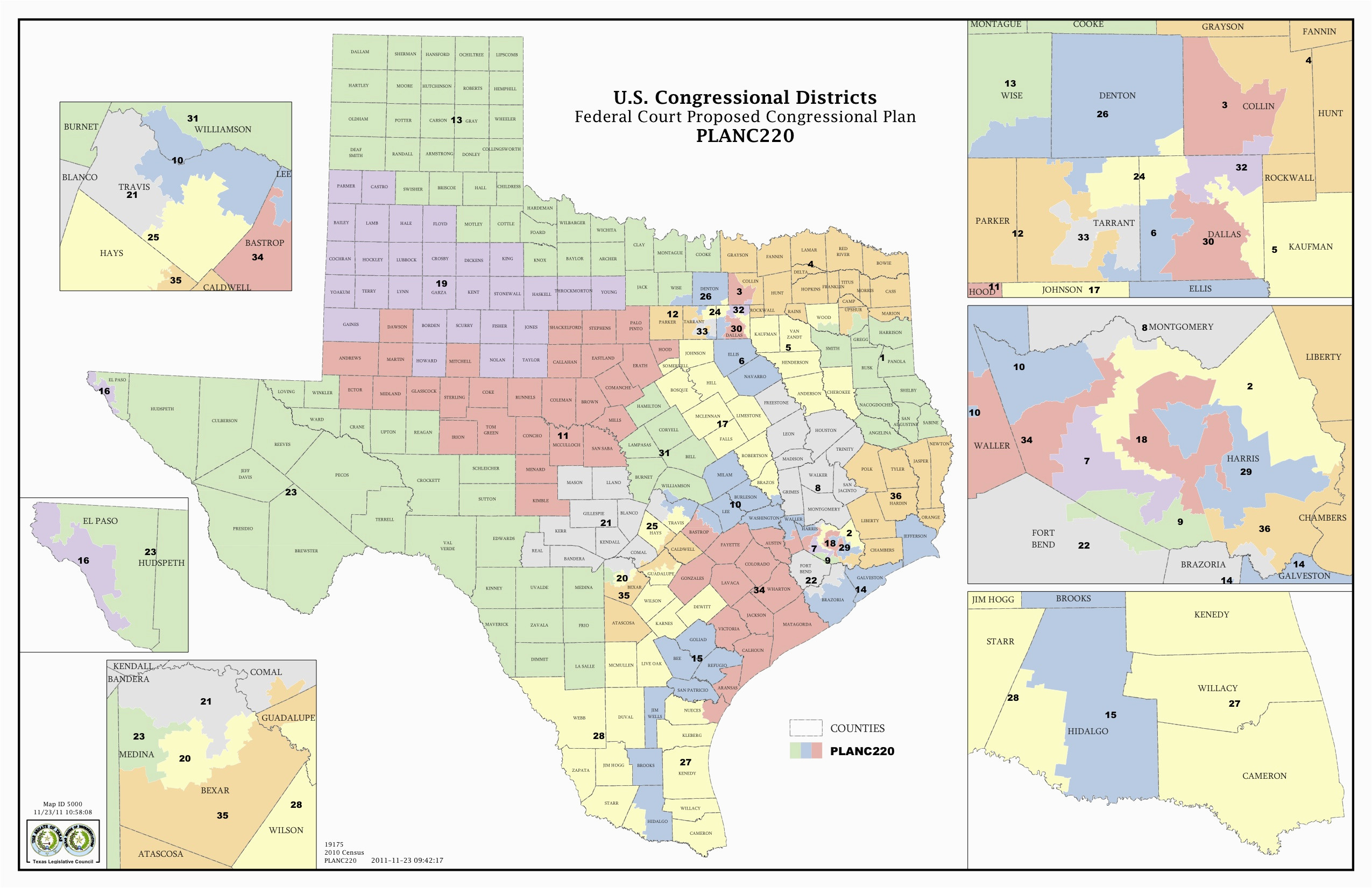 Texas Senate District Map