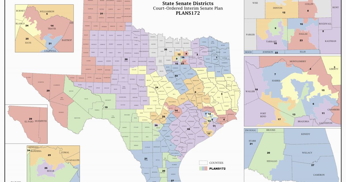 Texas Senate Districts Map | secretmuseum