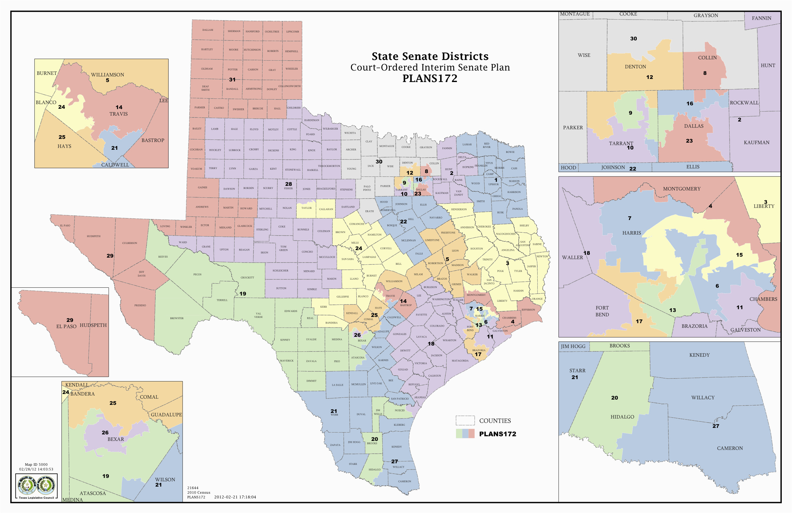 Texas Senate Districts Map | secretmuseum
