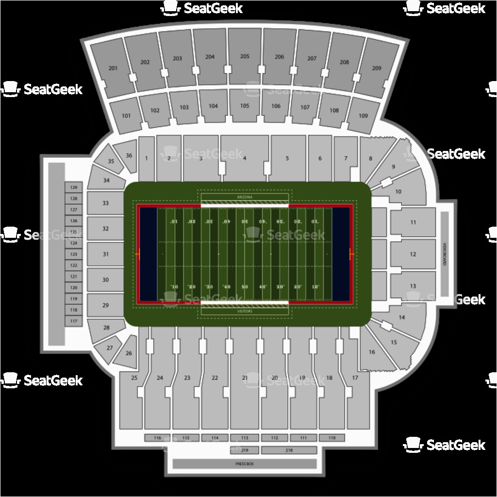 arizona stadium seating chart seatgeek