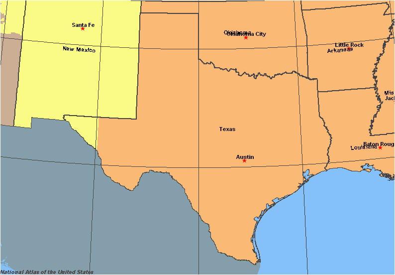 Texas Time Zone Map With Cities