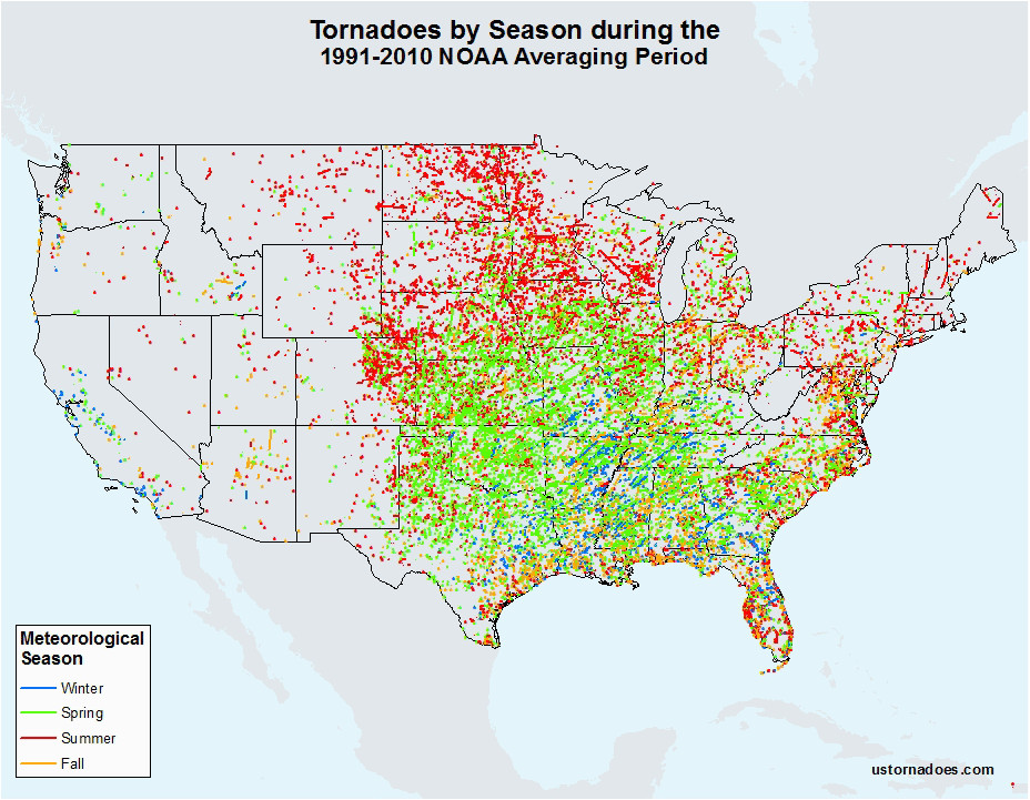 Texas tornado History Map Monthly tornado Averages by State and Region U S tornadoes