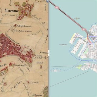 second military survey and open street map of venice italy with 50