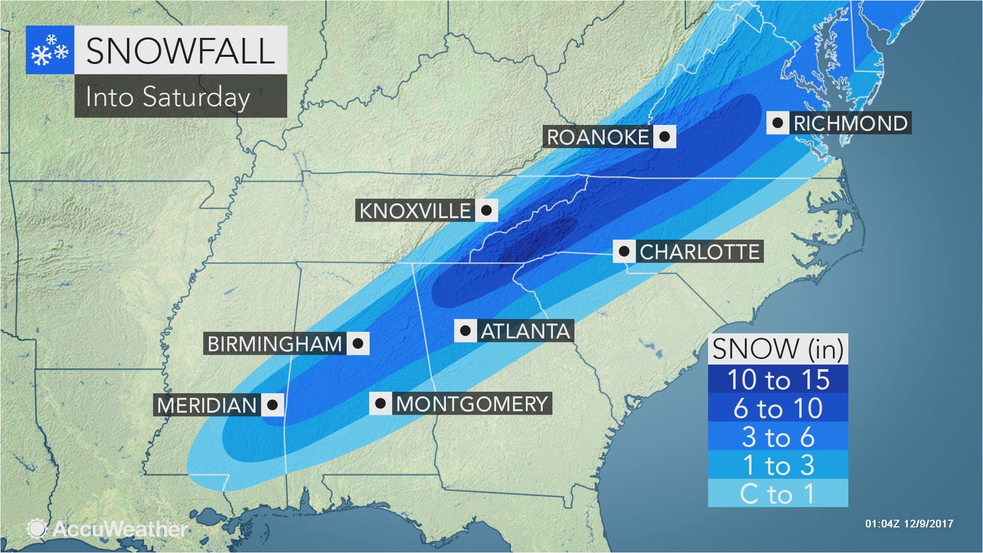 snowstorm cold rain and severe weather threaten southeastern us
