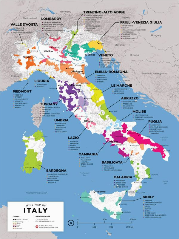 vinska karta italije bijele i crne sorte preko 300 vrsta groa a a