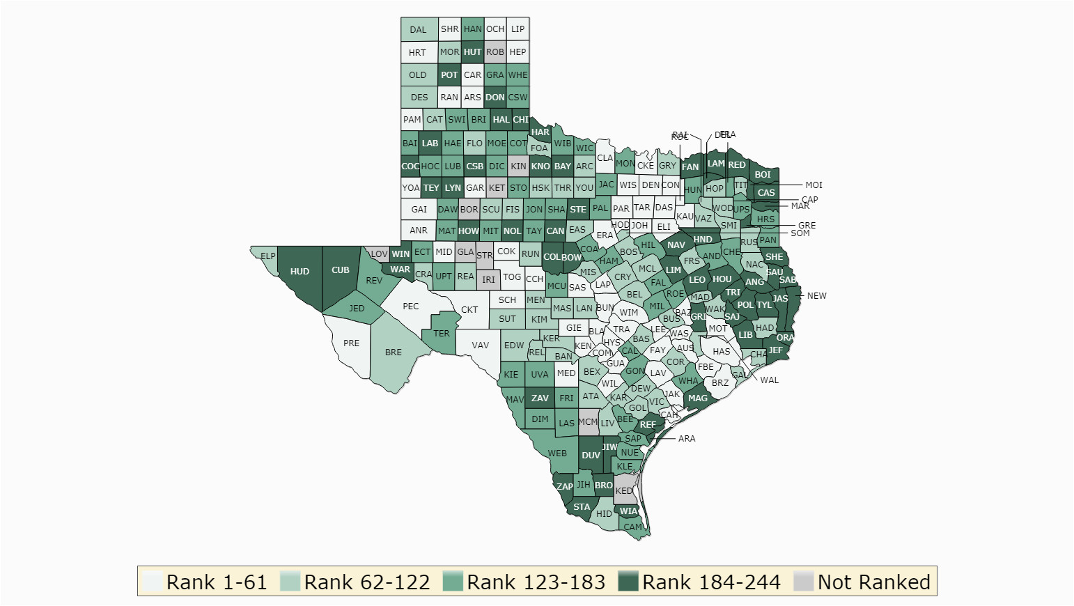 texas rankings data county health rankings roadmaps