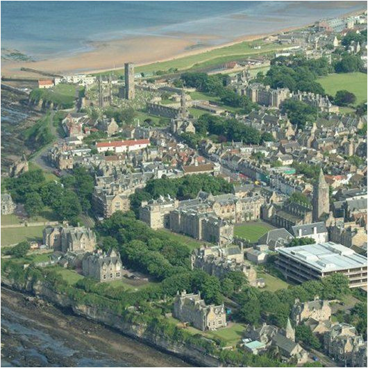 an aerial view of the university of st andrews founded in 1413 it