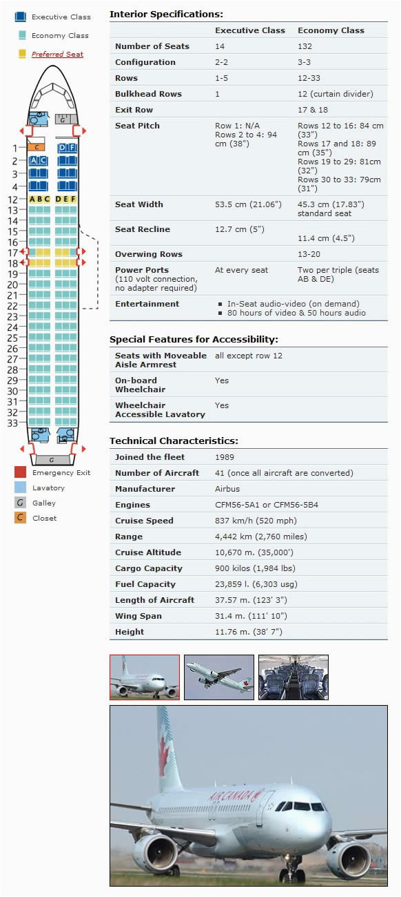 Air Canada 319 Seating Chart