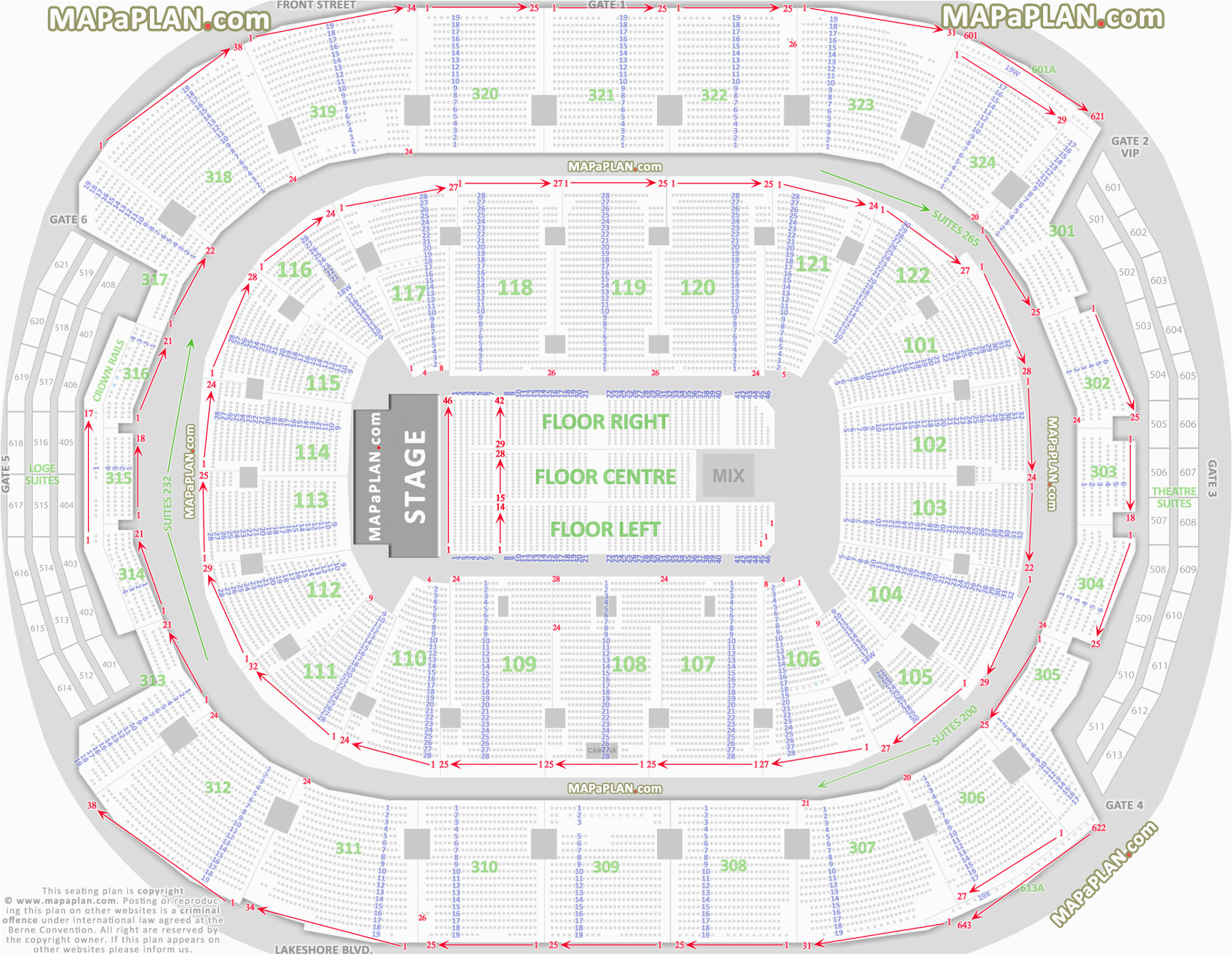 Air Canada Centre Seating Chart Seat Numbers