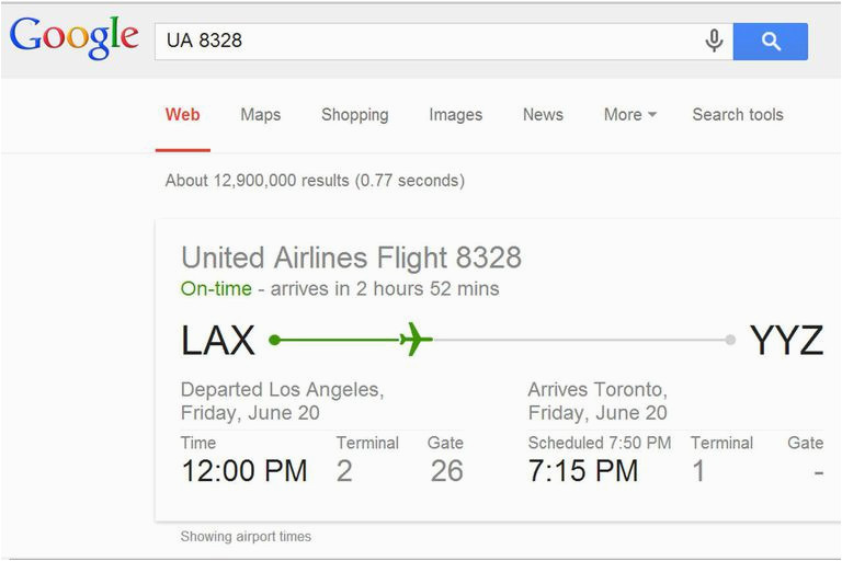 how to check your flight status with google
