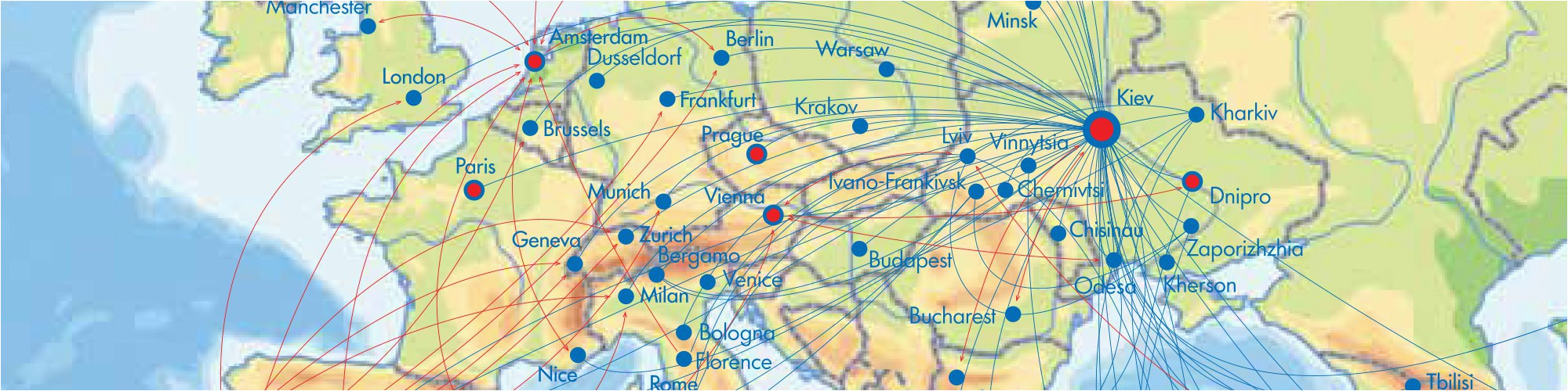 air routes map ukraine international airlines uia ukraine