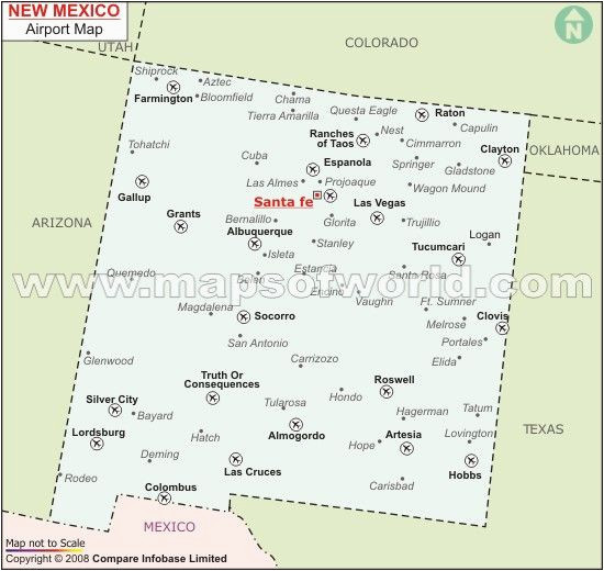 new mexico airports maps and geography new mexico mexico map