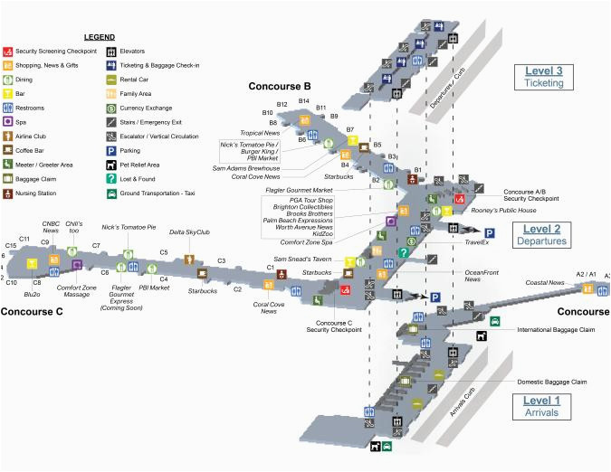 terminal maps palm beach international airport