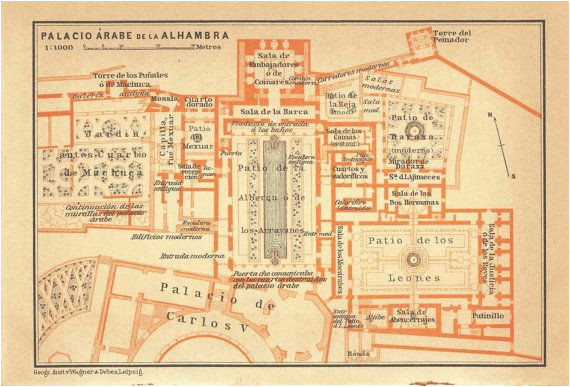 1906 the alhambra floor plan moorish islamic architecture granada