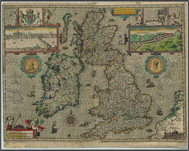 map of great britain and ireland made in 1610 maps