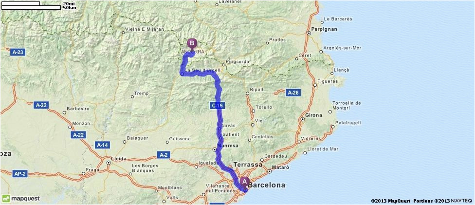 driving directions from barcelona spain to andorra mapquest