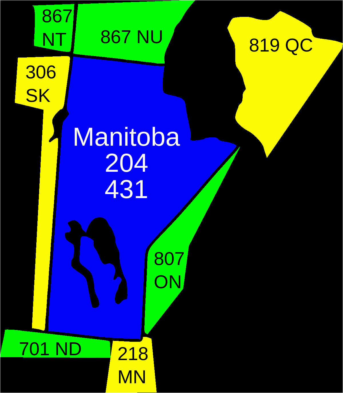 area codes 204 and 431 wikipedia
