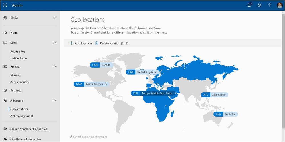 multi geo sharepoint online office 365 groups global