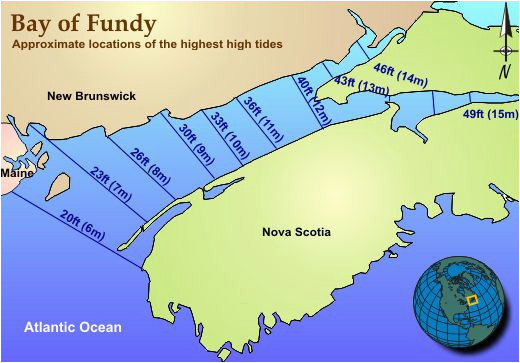 bay of fundy tidal map nova scotia canada travel east