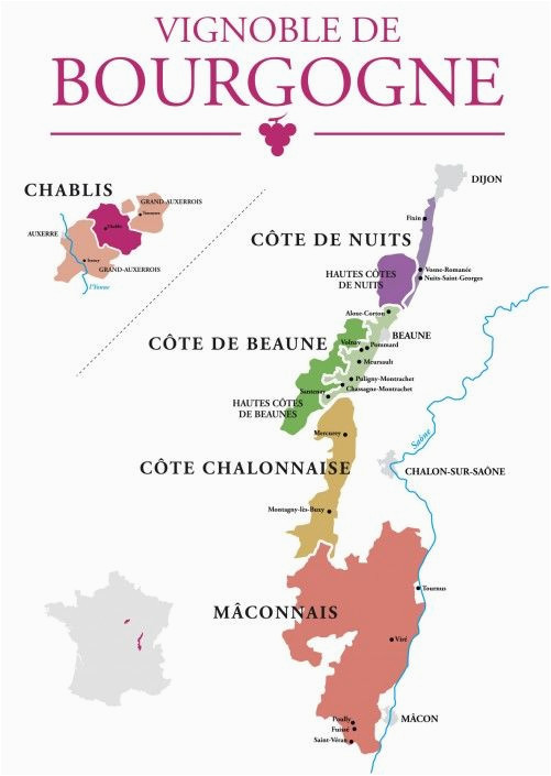 comprendre le vignoble de bourgogne france burgundy wine map