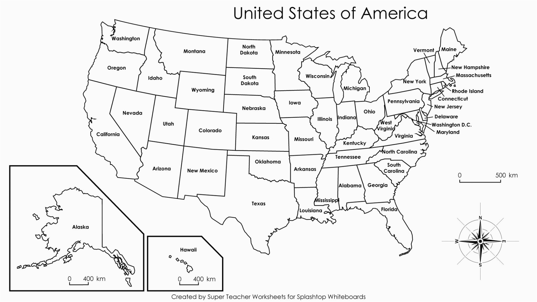 map of usa labeled climatejourney org