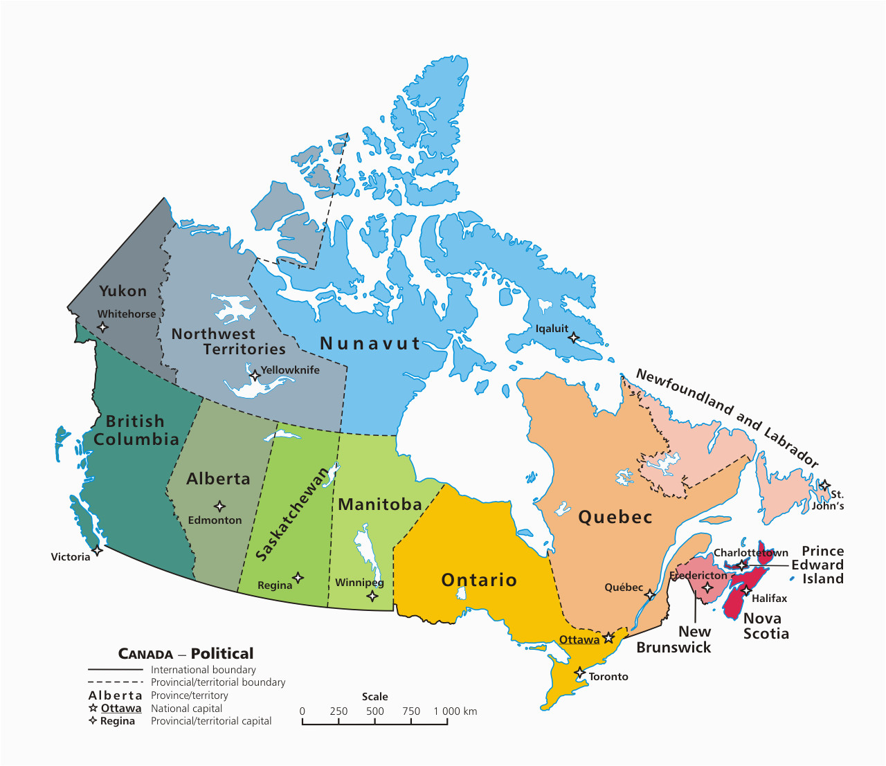 a clickable map of canada exhibiting its ten provinces and three