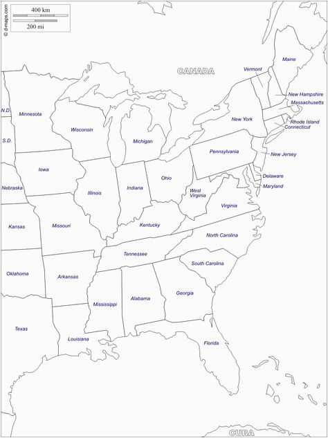 east coast of the united states free map free blank map