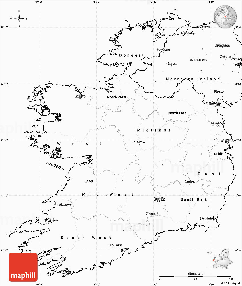 blank simple map of ireland
