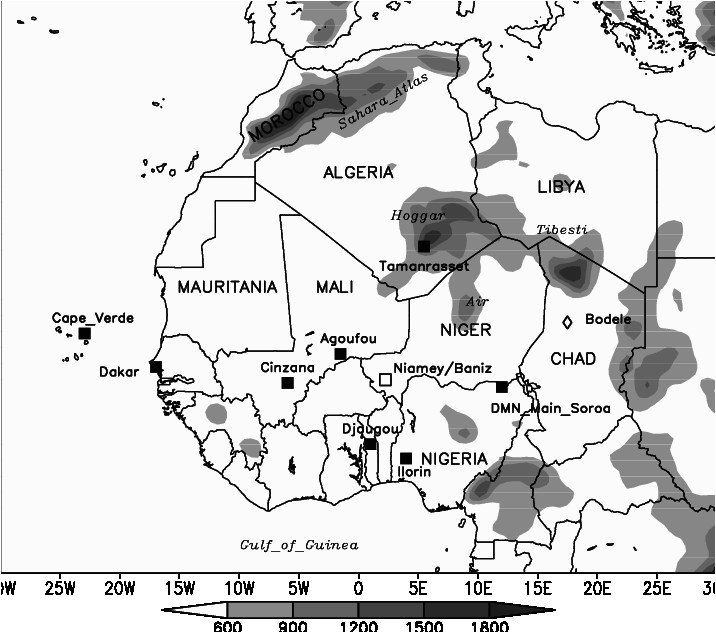 map of west africa showing arm mobile facility sites in