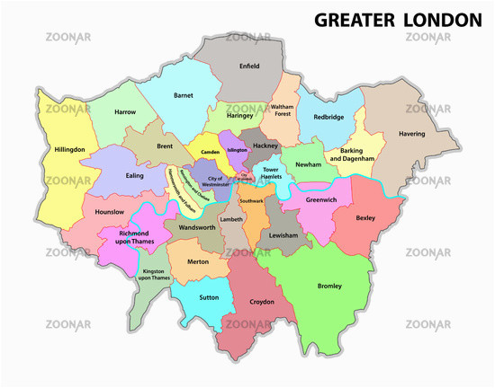 foto greater london administrative map bild 12297336