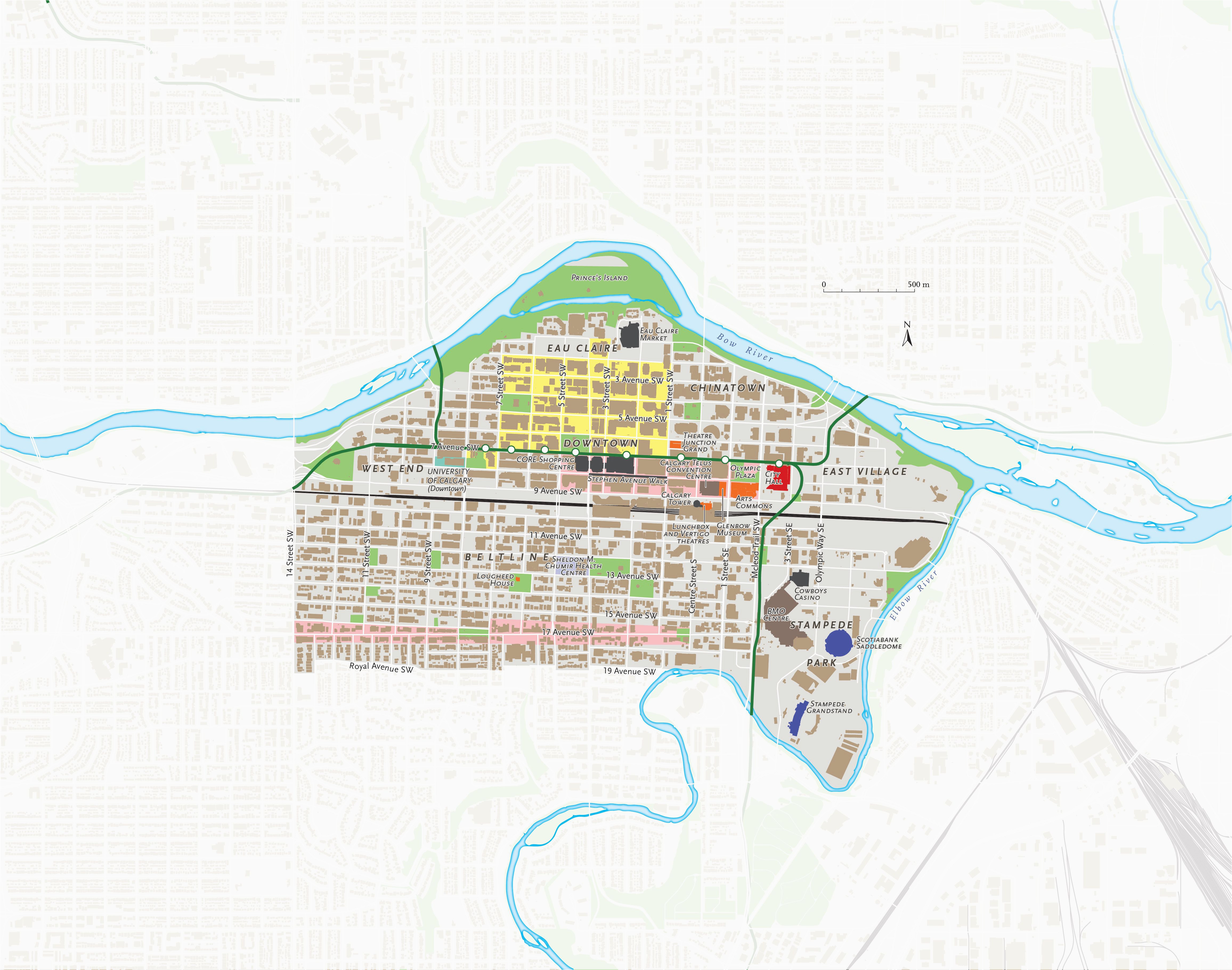 a map of downtown calgary alta part of an ongoing series of city