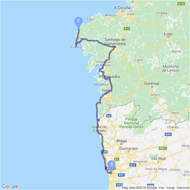 portugal camino coastal map el camino in 2019 camino