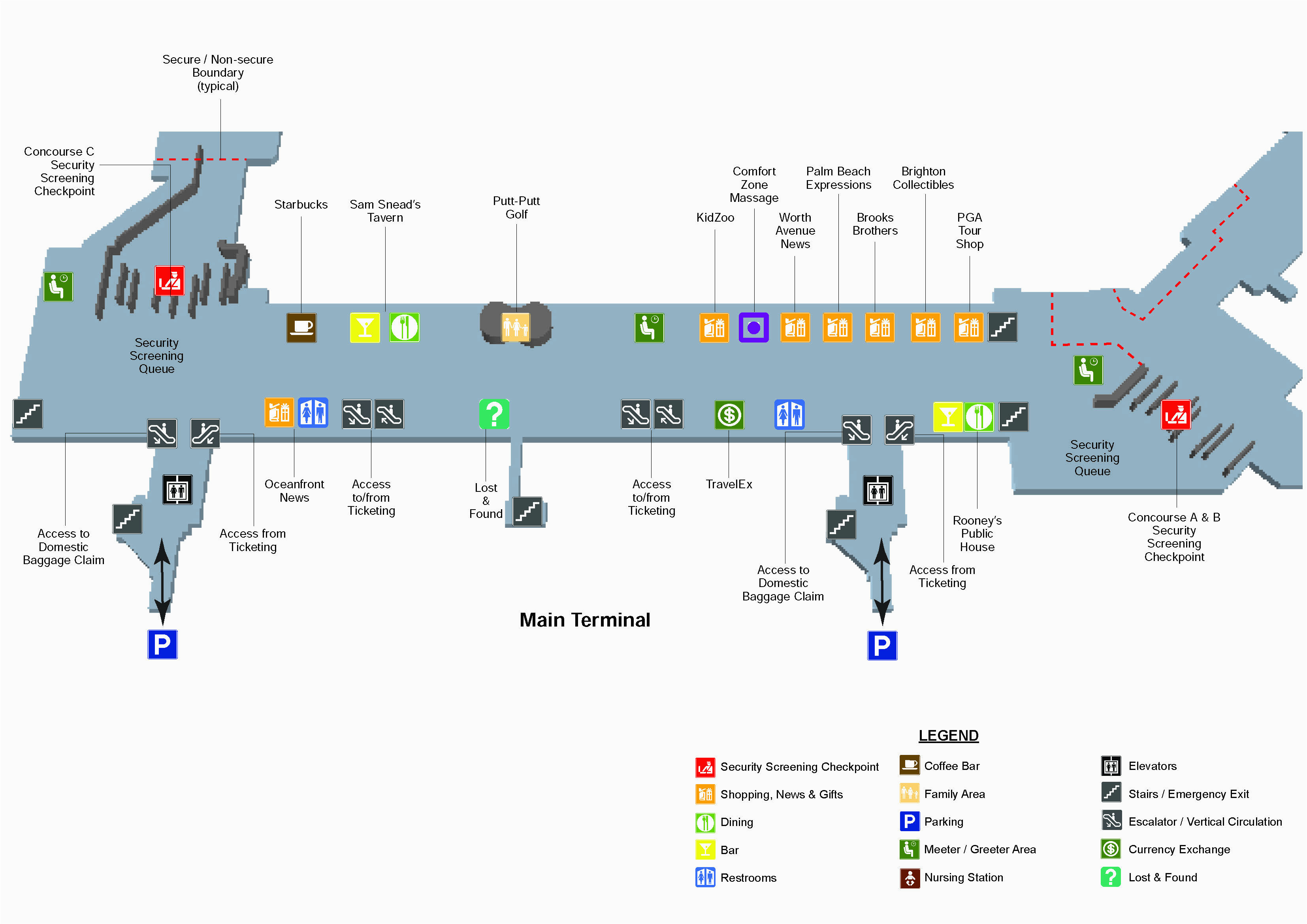 terminal maps palm beach international airport