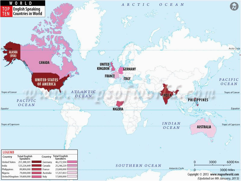 top ten english speaking countries in the world english
