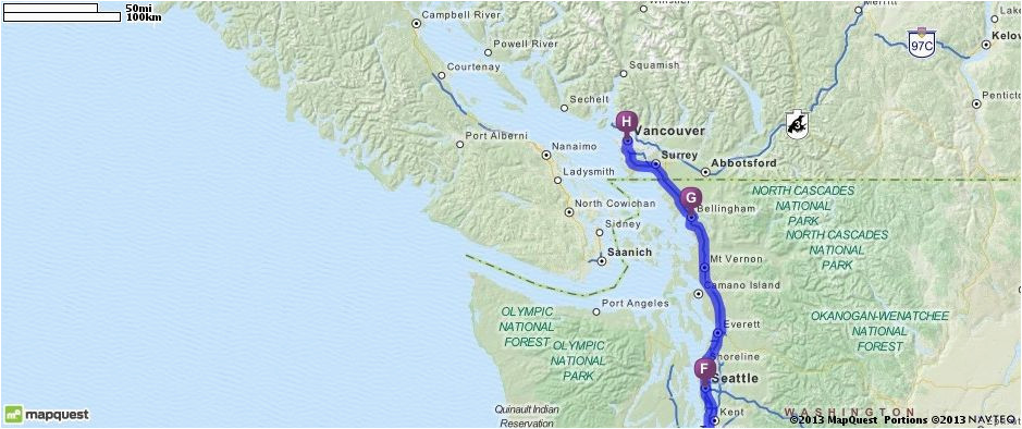 california to vancouver canada mapquest traveling driving