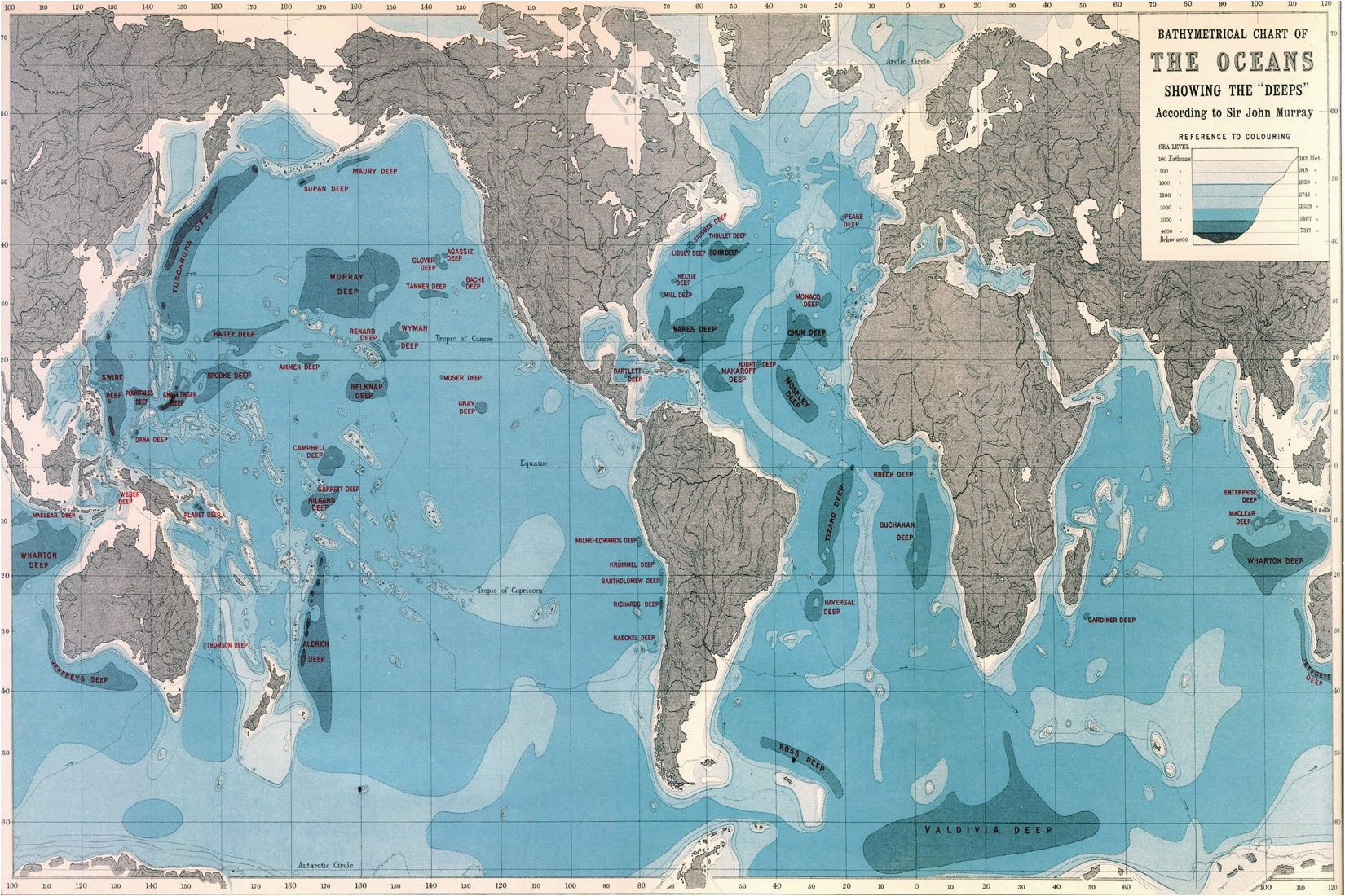 world ocean depths map wallpaper mural home world map