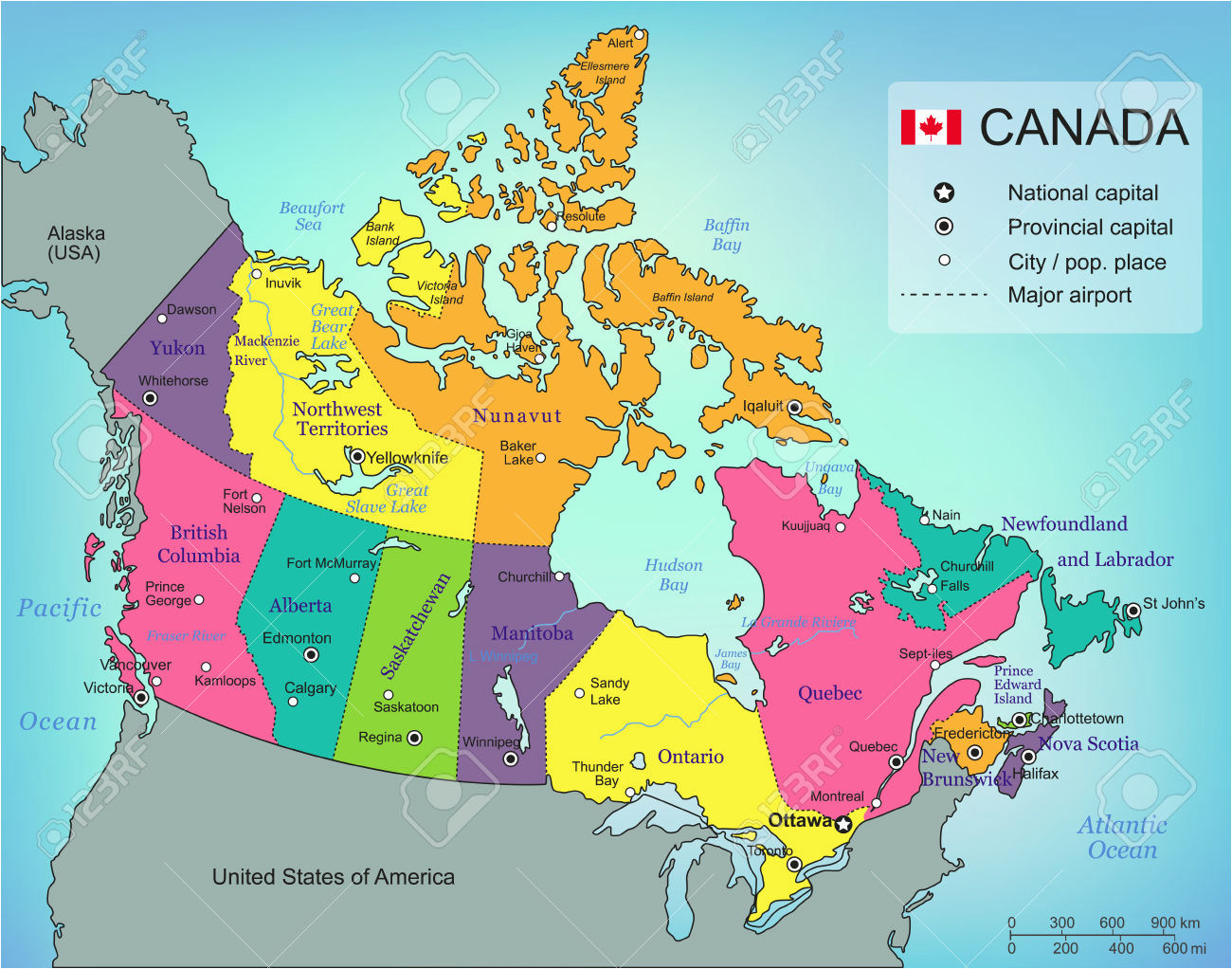 Les Provinces Et Villes Capitales Du Canada