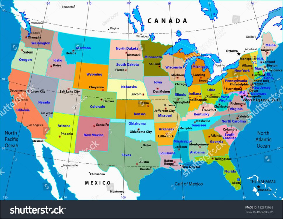 us map states and capital map travel information colorful